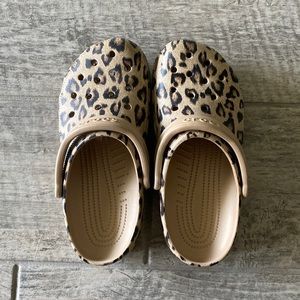 Cheetah crocs.